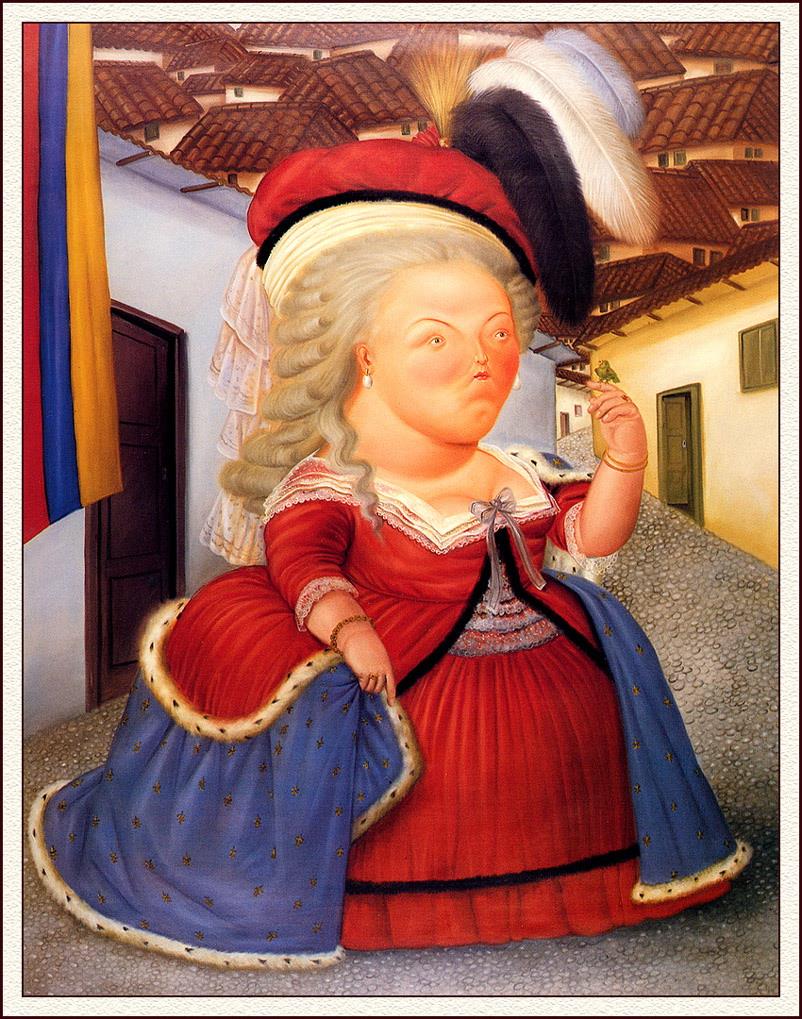 Marie Antoinette on a Visit to Medellin Fernando Botero Oil Paintings